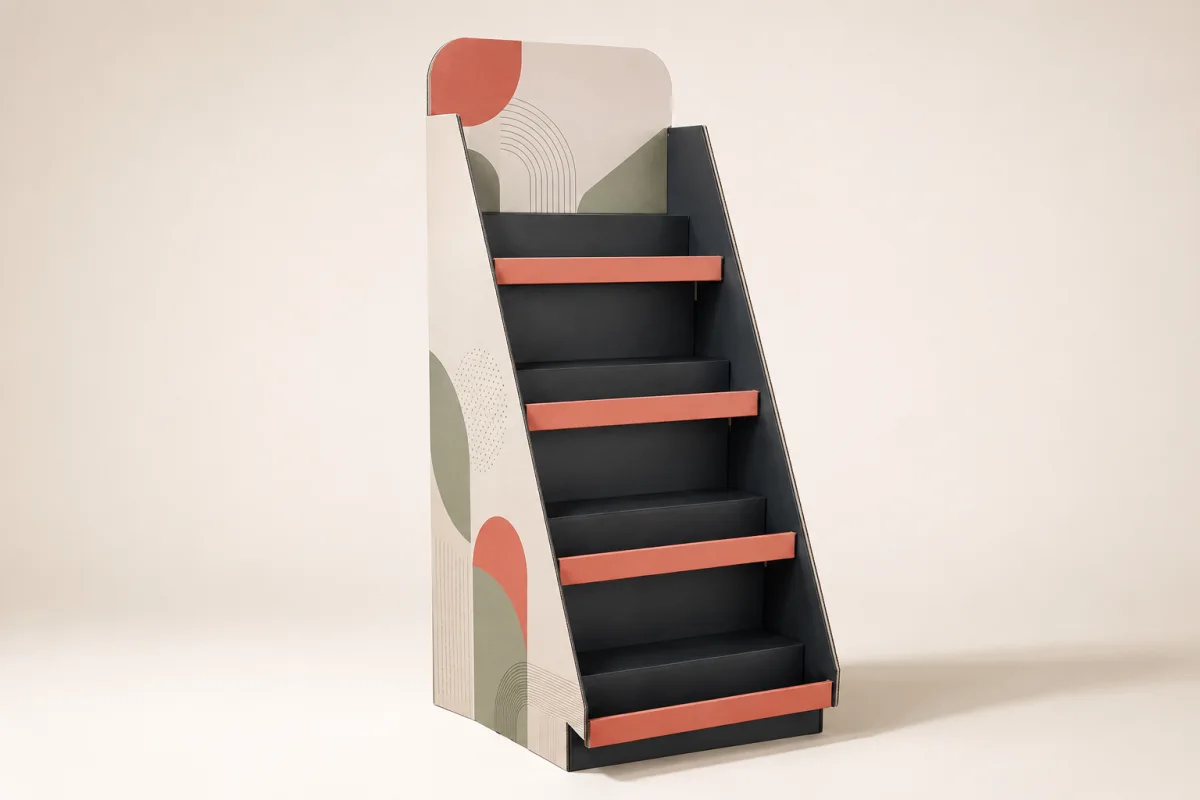Custom POS Display shown as a custom retail merchandising structure