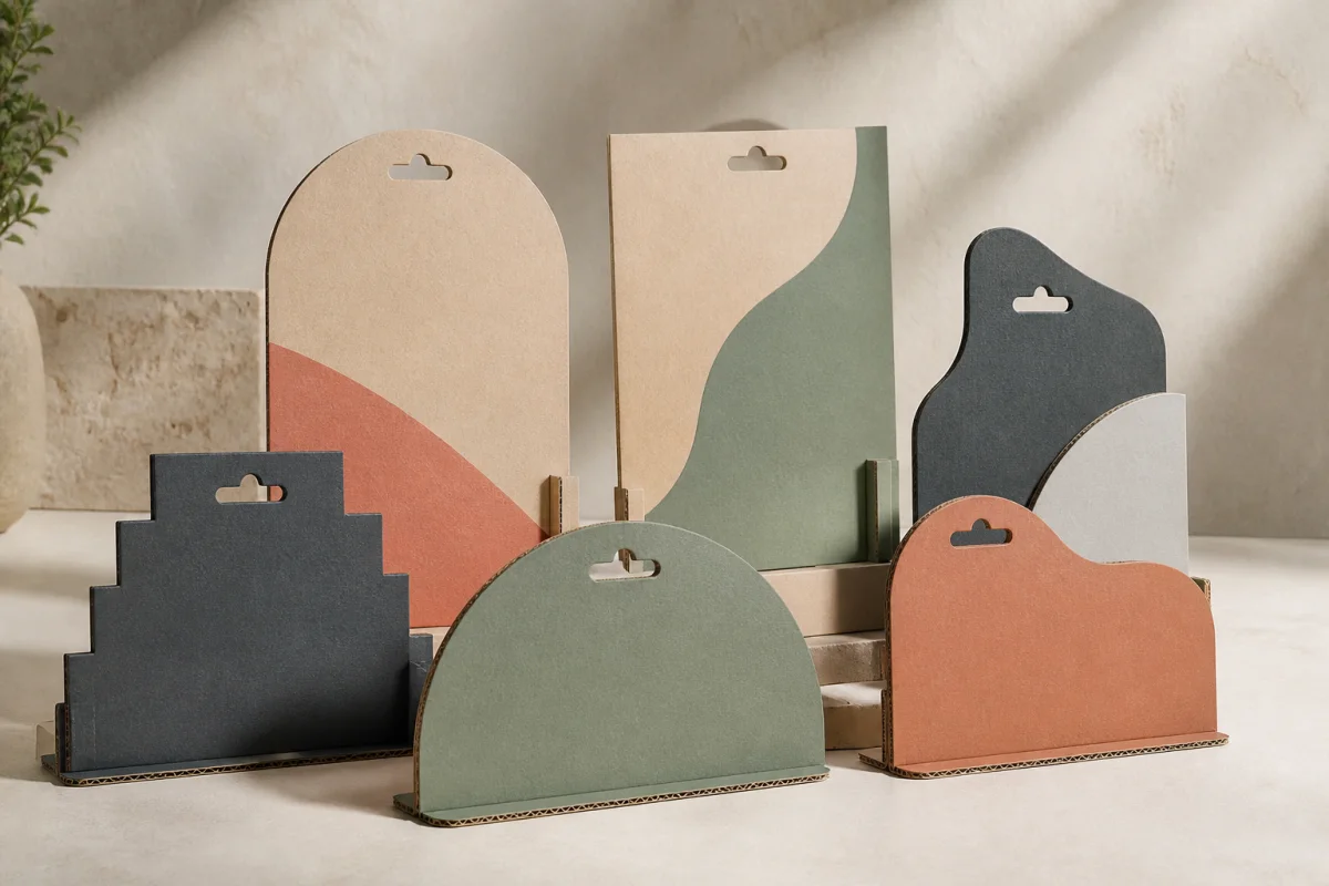 Header Cards shown as a custom retail merchandising structure