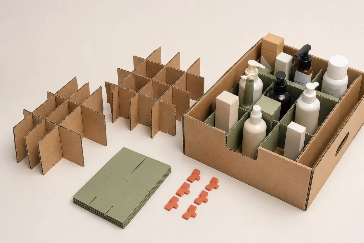 Product Dividers shown as a custom retail merchandising structure