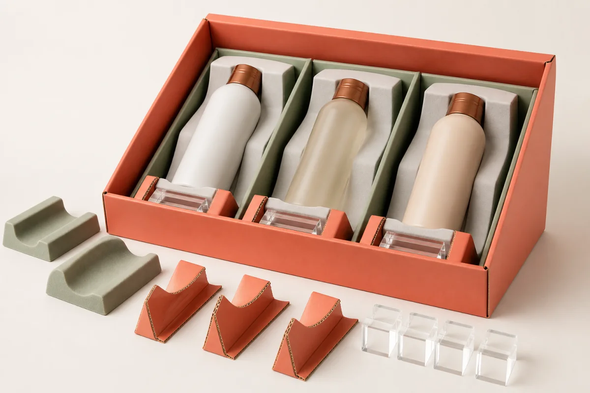 Product Locators shown as a custom retail merchandising structure