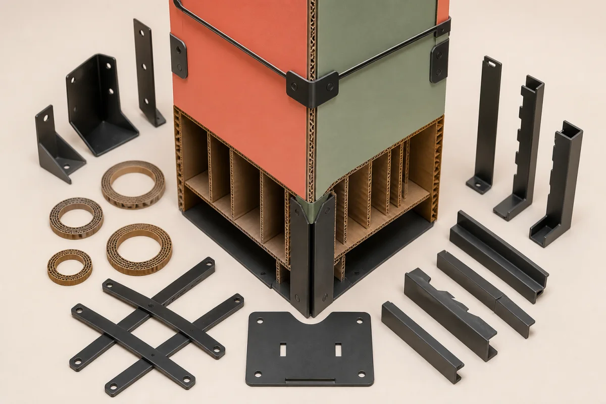 Reinforcement Components shown as a custom retail merchandising structure