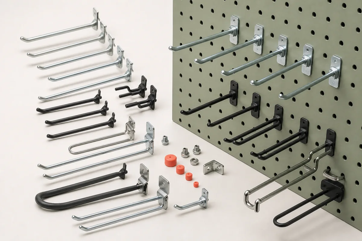 Retail Display Hooks shown as a custom retail merchandising structure
