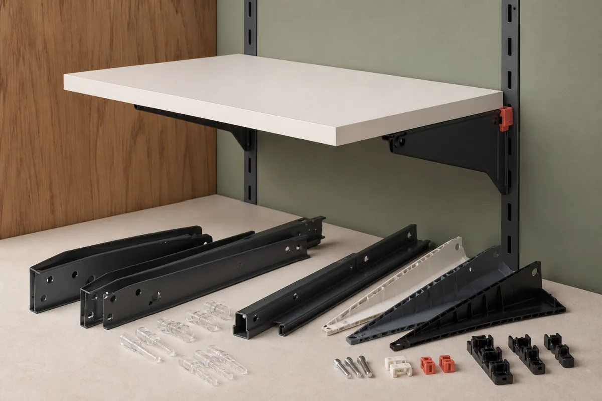 Shelf Supports shown as a custom retail merchandising structure