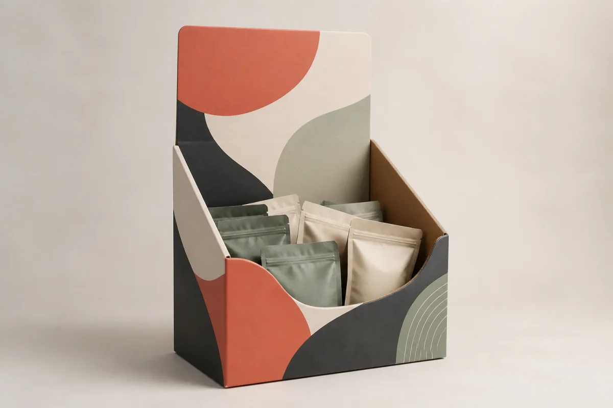 Custom Printed Dump Bin shown as a custom retail merchandising structure