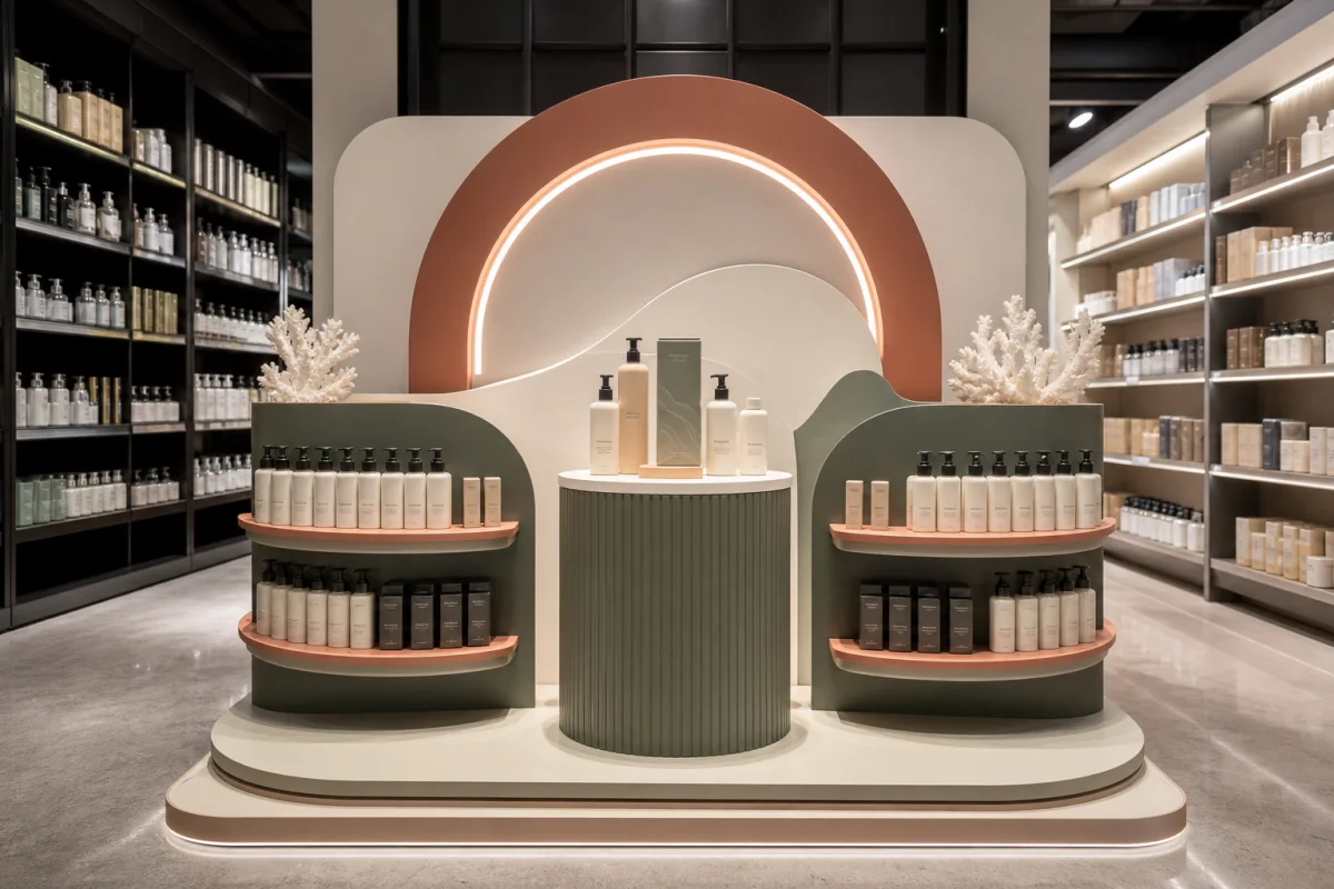 Brand Activation Endcap Display shown as a custom retail merchandising structure