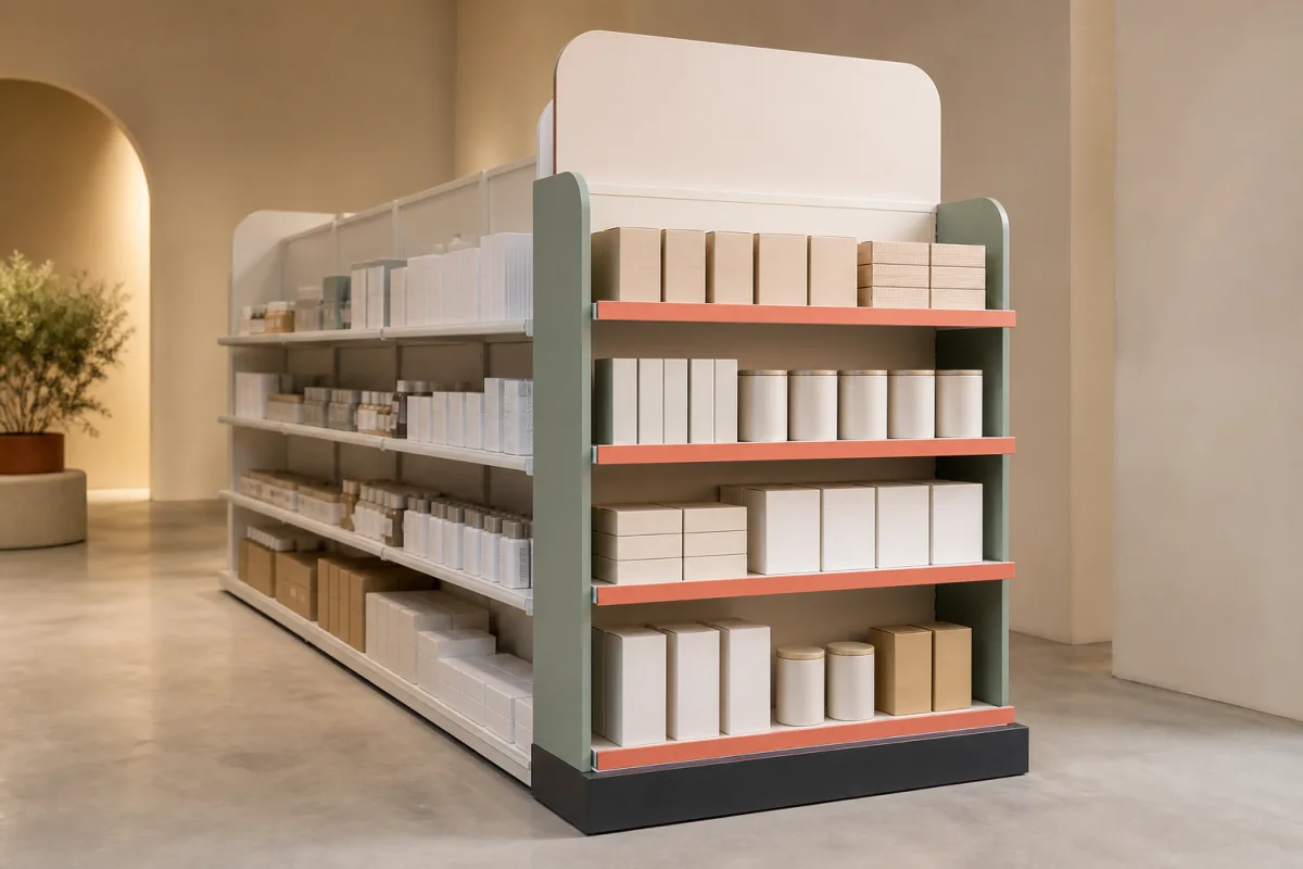 Retail Endcap Display shown as a custom retail merchandising structure