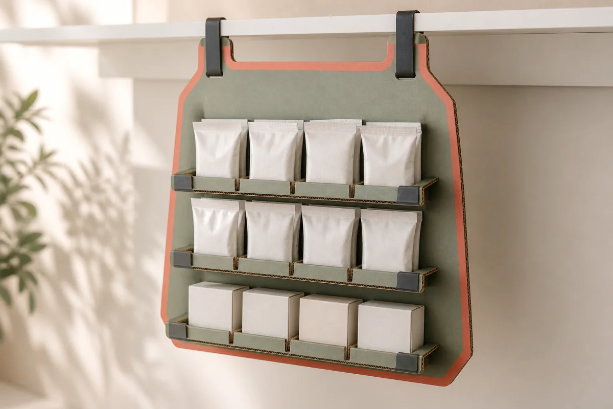 Plastic Clip Strip Display shown as a custom retail merchandising structure