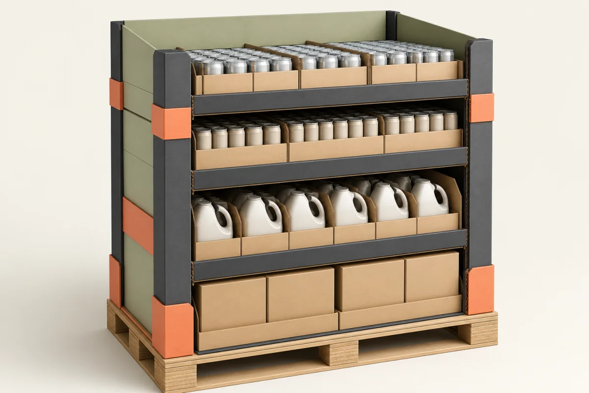 Heavy Duty Pallet Display shown as a custom retail merchandising structure