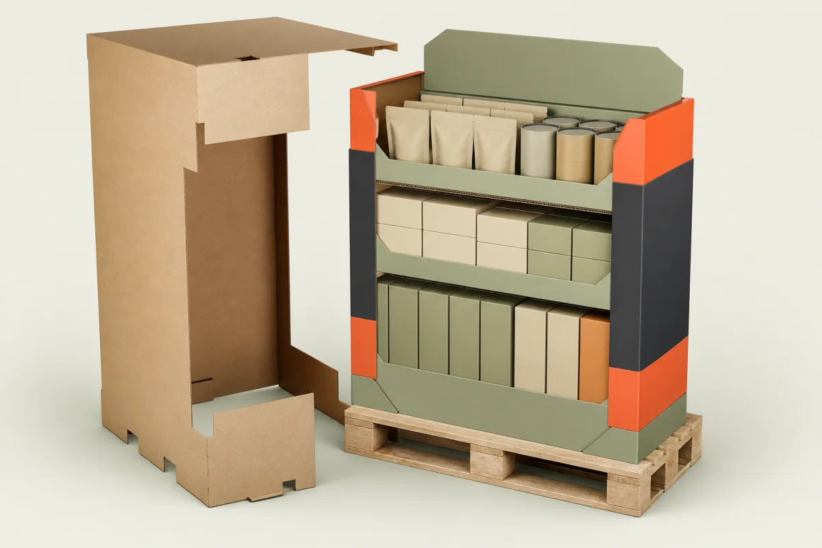 Pre-Packed Pallet Display shown as a custom retail merchandising structure