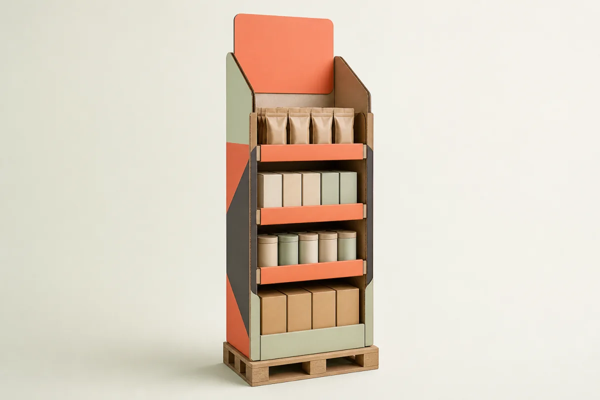 Quarter Pallet Display shown as a custom retail merchandising structure