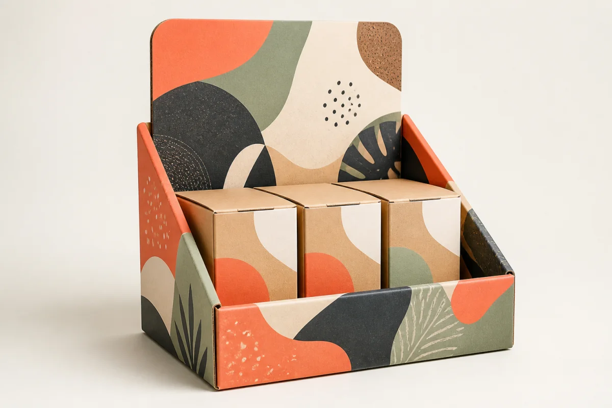 Custom Printed PDQ Display shown as a custom retail merchandising structure