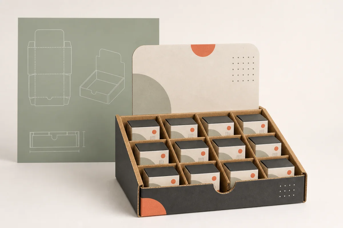 Small Product PDQ Display shown as a custom retail merchandising structure