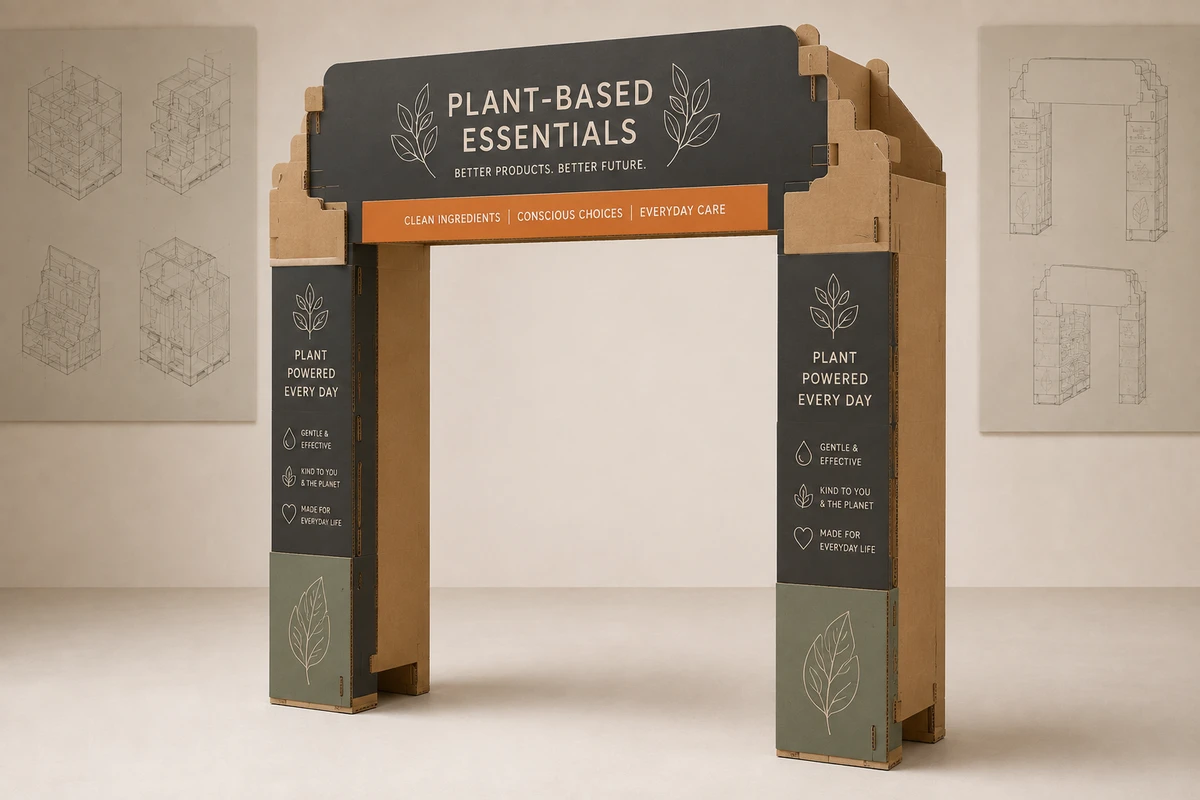 Promotional Archway Display shown as a custom retail merchandising structure