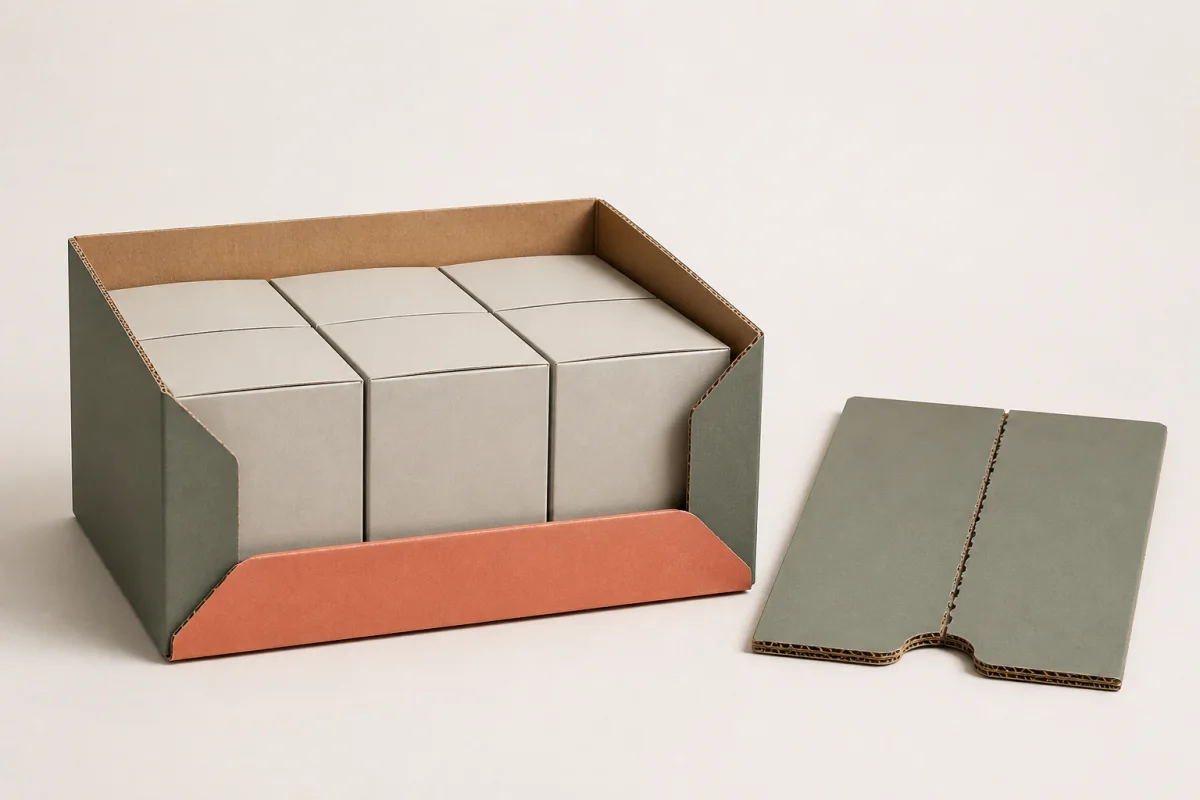 Shelf Ready Packaging shown as a custom retail merchandising structure